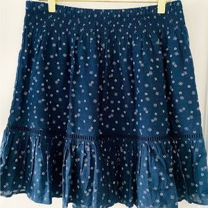 Madewell Women's Embroidered Smocked Ruffle Miniskirt in Eyelet